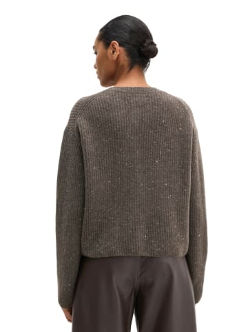 Marc O'Polo Tweed-Cardigan regular in Dark Brown