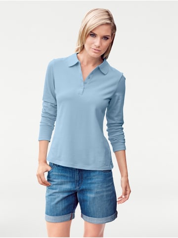 Heine Langarm-Poloshirt in bleu