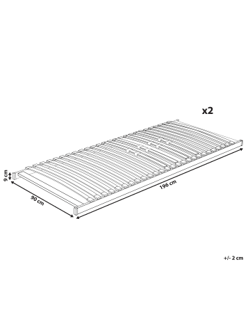 Beliani Lattenrahmen VOUZIERS in Braun - (W) 180 x (H) 9 x (L) 196 cm