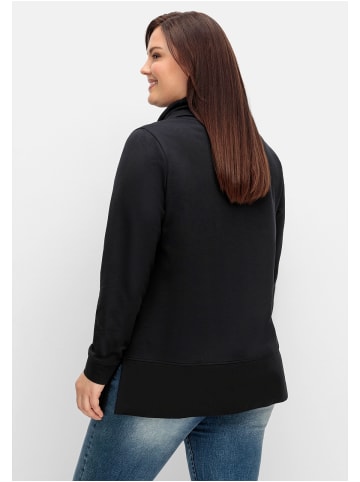 sheego Sweatshirt in schwarz