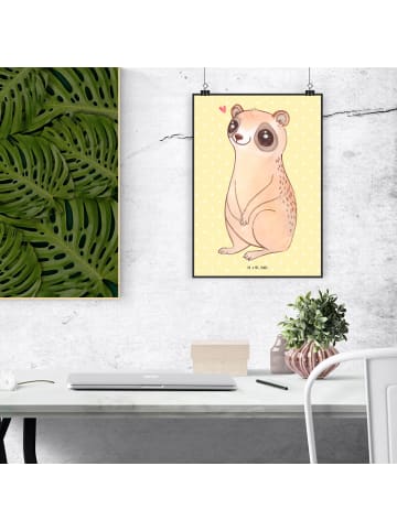 Mr. & Mrs. Panda Poster Plumplori Glücklich ohne Spruch in Gelb Pastell