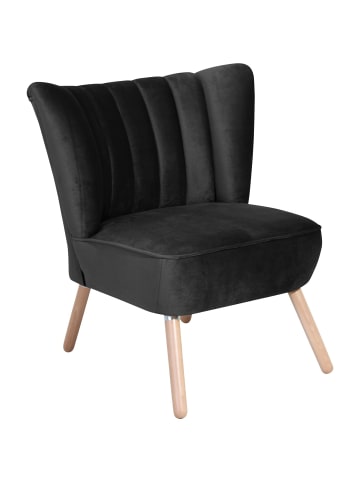 58 aufm Kessel SESSEL Kadisha Bezug Samtvelours Buche natur / schwarz