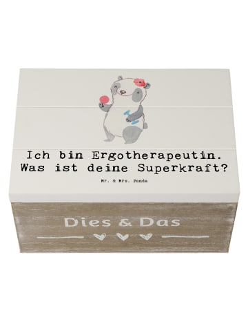 Mr. & Mrs. Panda Box Super Ergotherapeutin mit Spruch in Weiß