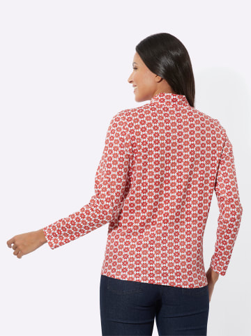 Sieh an! Stehkragenshirt in kirsche-ecru-bedruckt