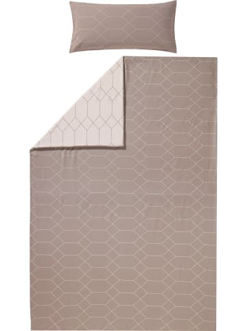 REDBEST Satin Wendebettwäsche in taupe-creme