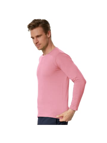 tectake Einfarbiges Langarm-Shirt für Männer, rosa