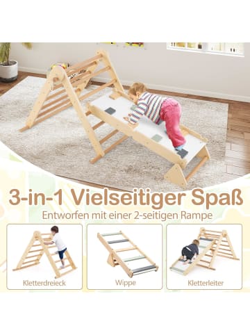 COSTWAY Klettergerüst Indoor in Hellbraun
