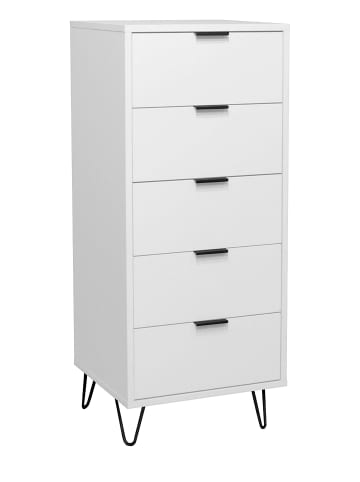 58 aufm Kessel KOMMODE Erna 51x45x123 Kreidegrau matt Lack