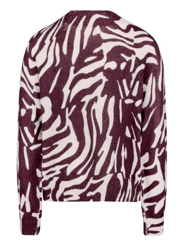 BETTY & CO Strickpullover mit Animalprint in Dark Red/Cream