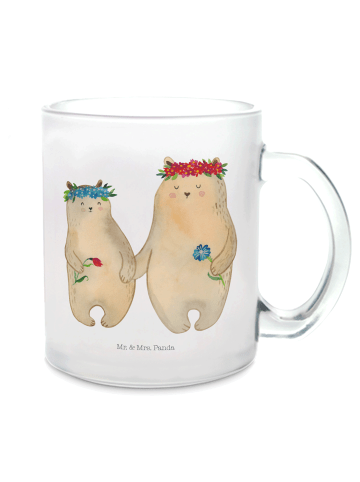 Mr. & Mrs. Panda Tee Tasse Bären mit Blumenkranz ohne Spruch in Transparent
