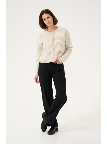 Kaffe Strickpullover KAellery Loose fit in Feather Grey/ Chalk Structure