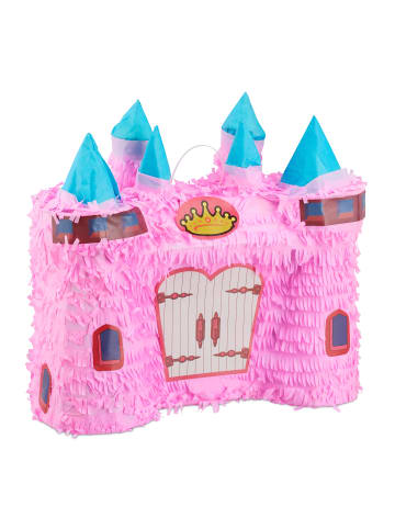 relaxdays 2 x Pinata Schloss in Rosa