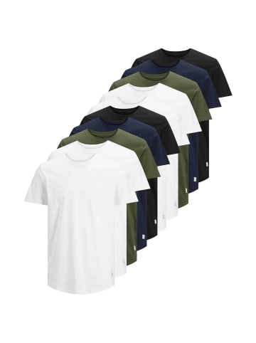 Jack & Jones T-Shirt 10er Pack in Weiß/Grün/Blau/Schwarz