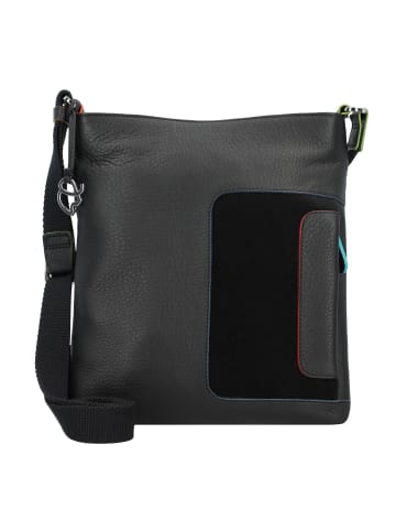 MYWALIT Umhängetasche Leder 22 cm in  black/pace