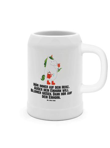 Mr. & Mrs. Panda Bierkrug Einhorn Gärtner mit Spruch in Weiß