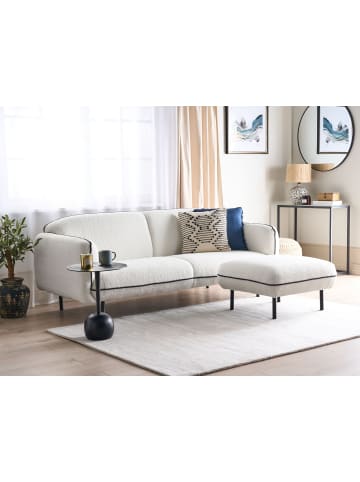 Beliani 3-Sitzer Sofa TONSBERG in Weiß/Schwarz - (W) 198 x (H) 78 x (L) 85 cm