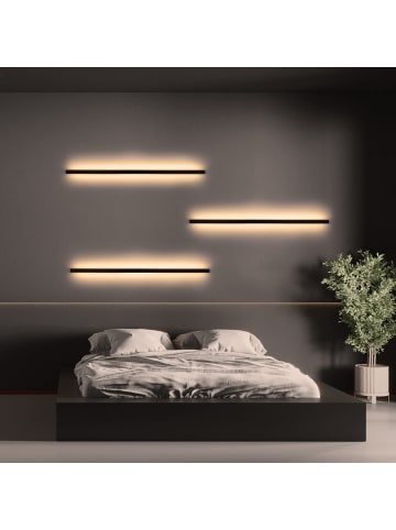 ZMH Wandleuchte LED in schwarz moderne 3000K warmweiß 34W Metall L 100CM