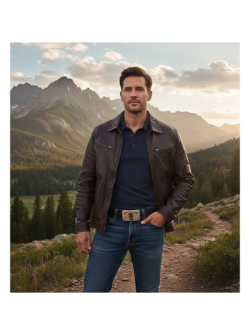 FRONHOFER Herren Ledergürtel Western in Dunkelbraun