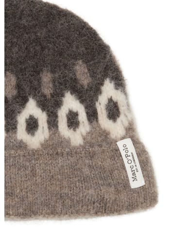 Marc O'Polo Jacquard-Mütze in Dark Brown
