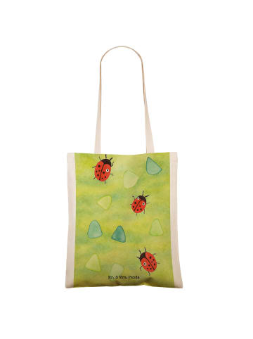 Mr. & Mrs. Panda Tote Bag Marienkäfer Design Design ohne Spruch in Weiß