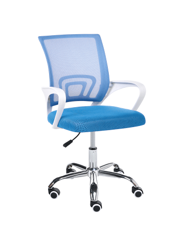 Beliani Bürostuhl SOLID in Blau/Silber/Weiß - (W) 60 x (H) 85 x (L) 60 cm