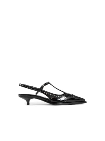 Miu Miu Schwarz Kalbsleder Mittel Absatz Pumps