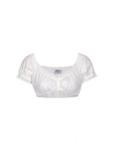 Nübler Kurze Bluse Trachtenmode für Damen in weiß