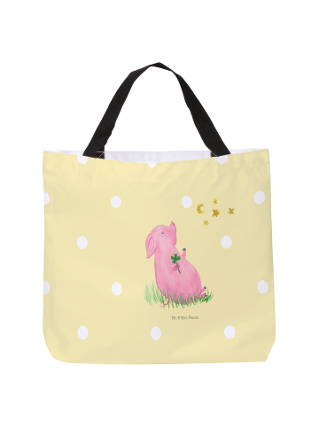 Mr. & Mrs. Panda Henkeltasche Schwein Glück ohne Spruch in Gelb Pastell