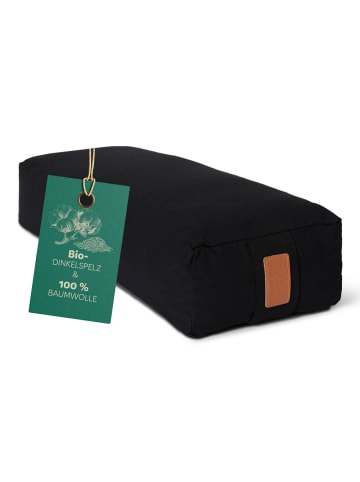 Lumaland #DoYourYoga Yoga-Bolster Paravati - gefüllt mit Dinkelspelz - 67x22x13cm - Schw