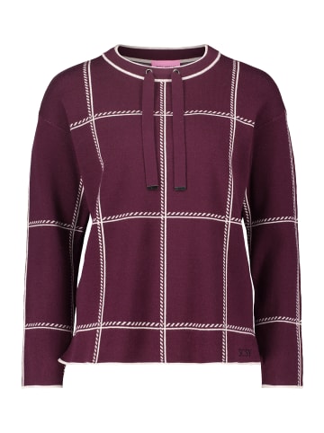 Betty Barclay Strickpullover kariert in Patch Dark Red/Beige