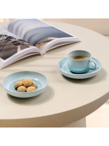 like. by Villeroy & Boch 6er Set Espressotassen mit Untertassen Perlemor Aqua 60 ml in blau