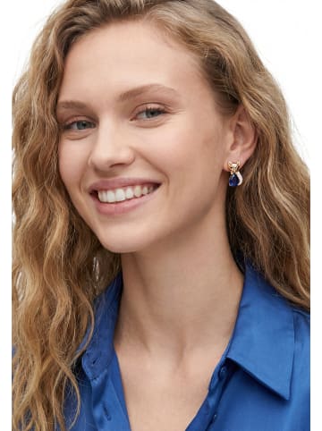 gaya Women Earrings in Rose Gold Navy