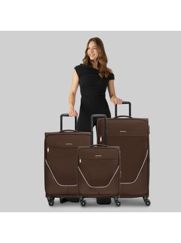 Stratic taska 4-Rollen Kofferset 3tlg. mit Dehnfalte in coffee