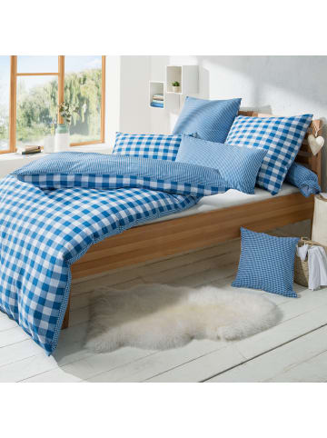 Erwin Müller Seersucker Wendebettwäsche in blau-weiß