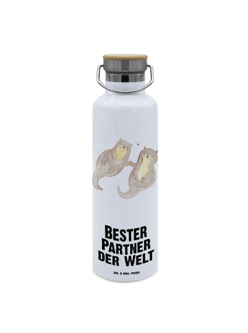 Mr. & Mrs. Panda Isolierflasche Otter Bester Partner der Welt mi... in Weiß