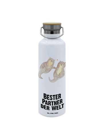 Mr. & Mrs. Panda Trinkflasche Otter Bester Partner der Welt mit ... in Weiß