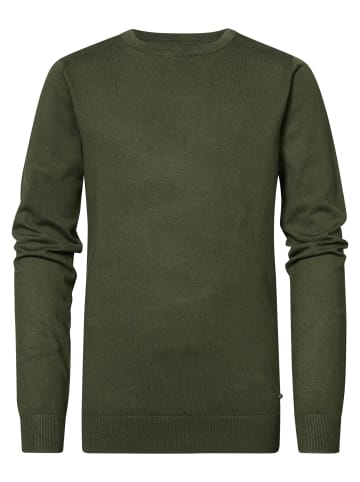 Petrol Industries Unifarbener Strickpullover Cicero in Grün