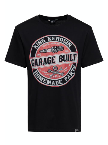 King Kerosin King Kerosin T-Shirt mit Frontprint im Workerstyle Garage Built in black