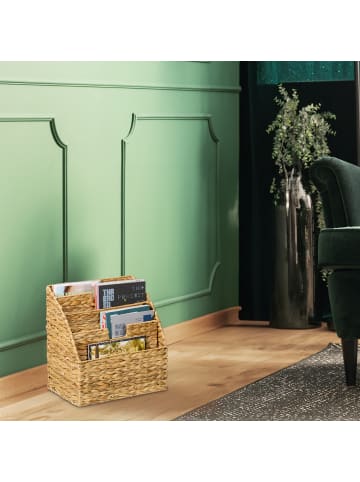 relaxdays Zeitungsständer in Natur - (B)40 x (H)41 x (T)25 cm