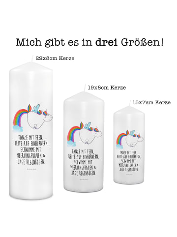 Mr. & Mrs. Panda Kerze Einhorn Pegasus mit Spruch in Weiß