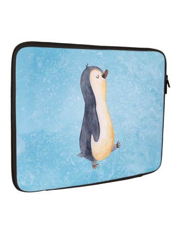 Mr. & Mrs. Panda Notebook Tasche Pinguin marschieren ohne Spruch in Eisblau