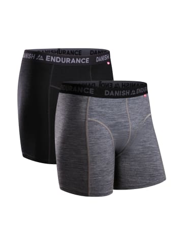 DANISH ENDURANCE Boxershorts Merino Trunks in Black/Grey