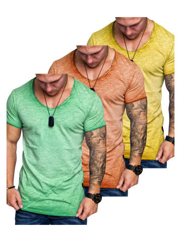 Amaci&Sons T-Shirts 3er-Pack 3. SAN FRANCISCO in (Mintgrün + Orange + Gelb)