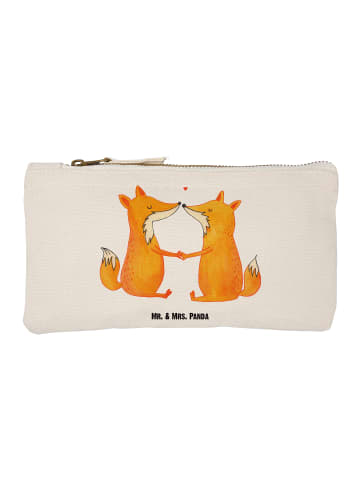 Mr. & Mrs. Panda Schminktasche Füchse Liebe ohne Spruch in Weiß