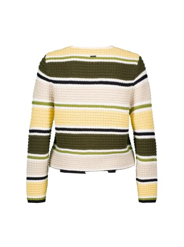 Zero  Strickjacke gestreift mit Knopfleiste in Patch KhakiCream