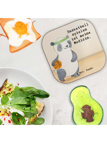 Mr. & Mrs. Panda Untersetzer für Gläser Panda Basketball Design ... in Weiß