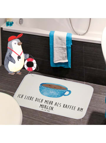 Mr. & Mrs. Panda Badematte Kaffee Tasse mit Spruch in Weiß