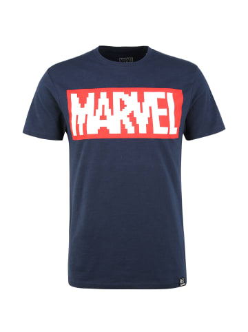 Recovered T-Shirt Marvel Pixel Logo Navy in blau-schwarz