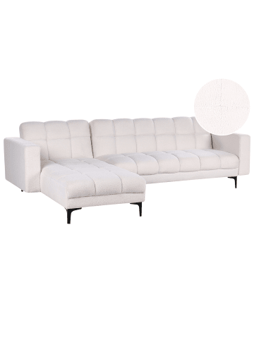Beliani Schlafsofa ALNES in Weiß/Schwarz - (W) 266 x (H) 77 x (L) 184 cm