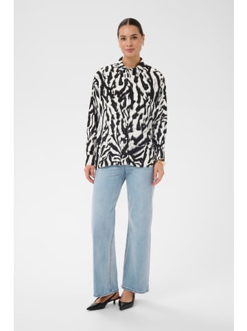 Kaffe Langarm - Hemd KAhanna Loose fit in Black Chalk Animal